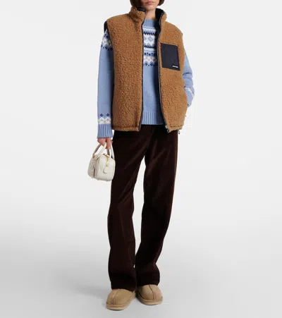 Miu Miu Shearling-lined Suede Ankle Boots In Neutral