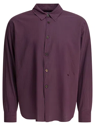 Our Legacy Cotton Shirt Shirts Bordeaux In Purple