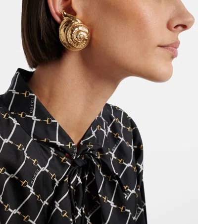 Gucci Clip-on Earrings In Brown
