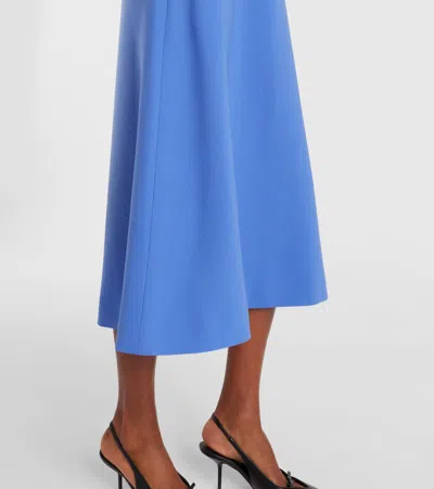 Carolina Herrera Belted Wool-blend Midi Dress In Blue