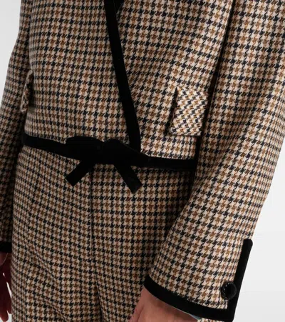 Valentino Houndstooth Virgin Wool Jacket In Black