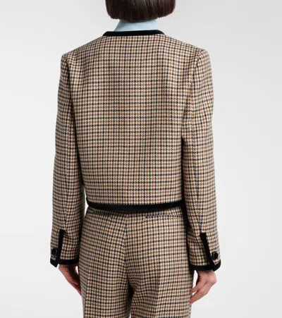 Valentino Houndstooth Virgin Wool Jacket In Black