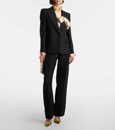 Valentino Crepe Couture Bow-detail Blazer In Black
