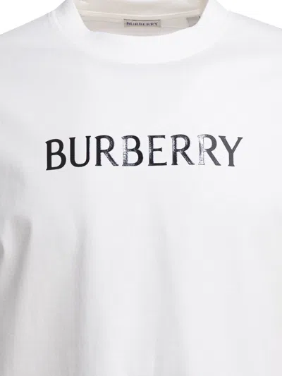 Burberry Cotton T Shirt Featuring Front Logo Print In White