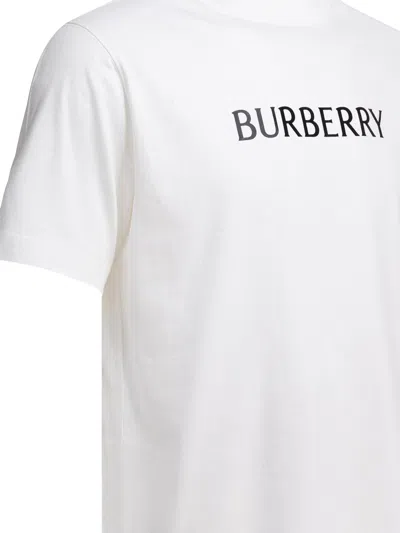 Burberry Cotton T Shirt Featuring Front Logo Print In White