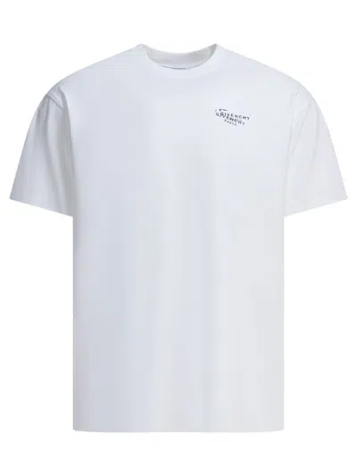 Givenchy Men White Crew Neck T-shirt With Logo On Front And Back In Cotton Man In White