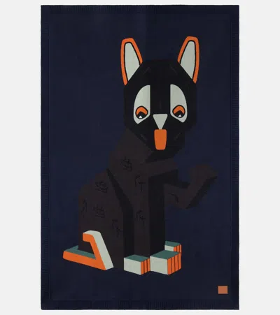 Loewe X Louis Wain Wool Blanket In Blue