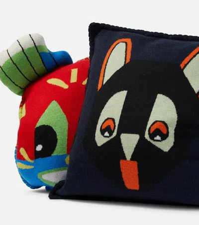 Loewe X Louis Wain Wool Jacquard Cushion In Blue