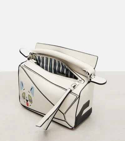 Loewe X Louis Wain Futurist Cat Puzzle Tote Bag In White