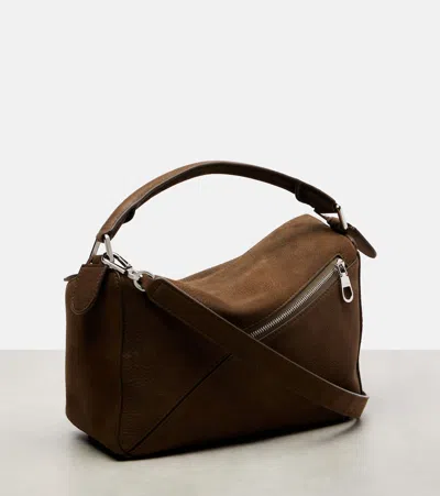 Loewe Puzzle Small Leather Tote Bag In Brown