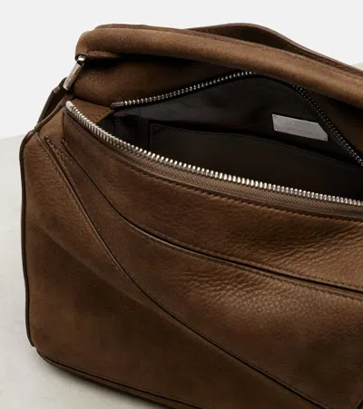 Loewe Puzzle Small Leather Tote Bag In Brown