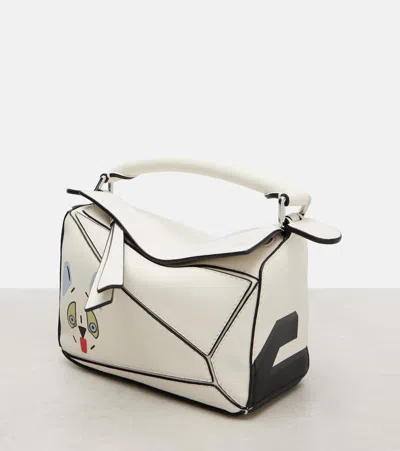 Loewe X Louis Wain Futurist Cat Puzzle Tote Bag In White