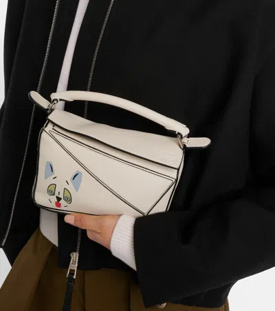 Loewe X Louis Wain Futurist Cat Puzzle Tote Bag In White