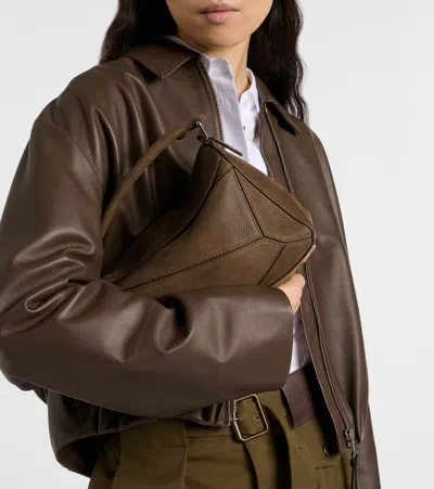 Loewe Puzzle Small Leather Tote Bag In Brown