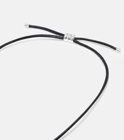 Dehanche Déhanche Hollyhock Leather And Sterling Silver Necklace In Black