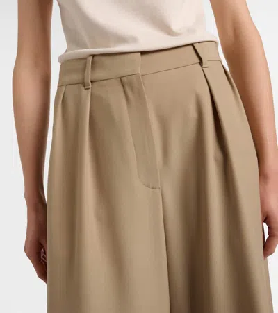 Loewe Wool Wide-leg Pants In Neutral