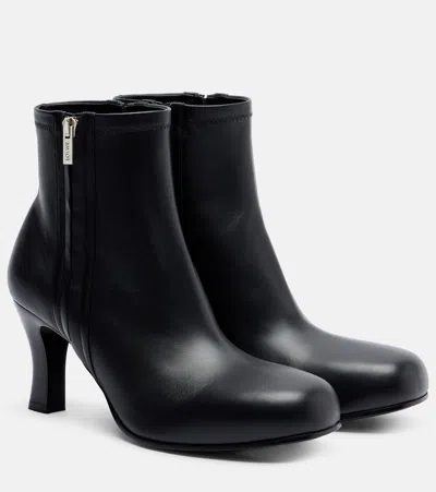Loewe Bobine 90 Leather Ankle Boots In Black