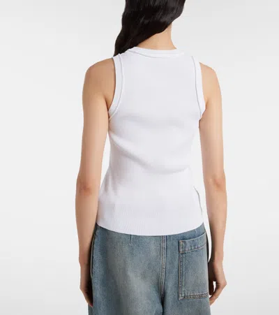 Loewe Ribbed Top With Anagram Embroidery In White