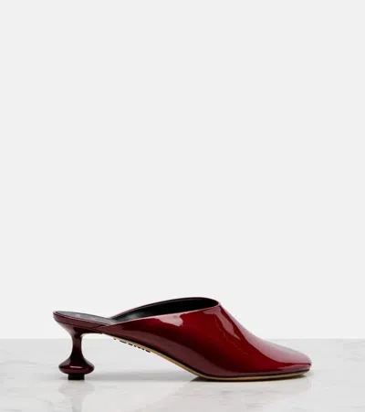 Loewe Toy 45 Patent Leather Mules In Red