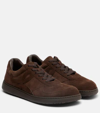 Loewe Jambo Suede Sneakers In Brown