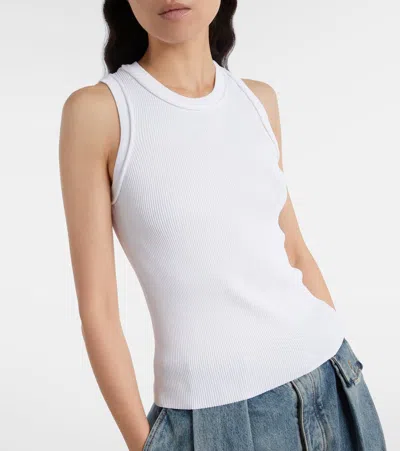 Loewe Ribbed Top With Anagram Embroidery In White