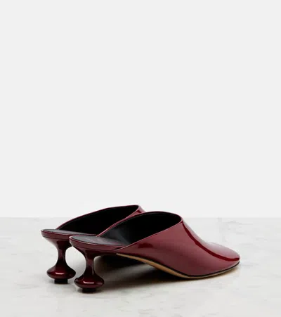 Loewe Toy 45 Patent Leather Mules In Red