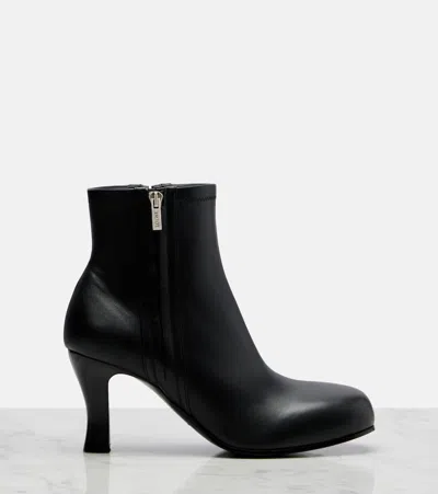 Loewe Bobine 90 Leather Ankle Boots In Black