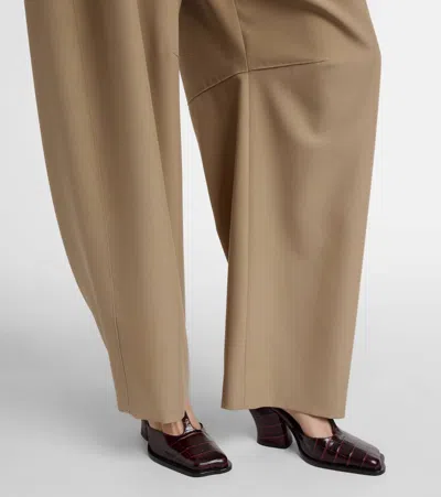 Loewe Wool Wide-leg Pants In Neutral