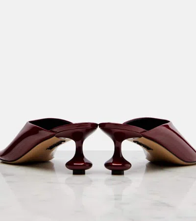 Loewe Toy 45 Patent Leather Mules In Red