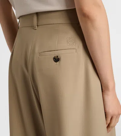 Loewe Wool Wide-leg Pants In Neutral