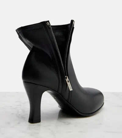 Loewe Bobine 90 Leather Ankle Boots In Black