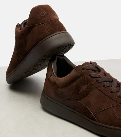 Loewe Jambo Suede Sneakers In Brown
