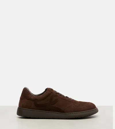 Loewe Jambo Suede Sneakers In Brown