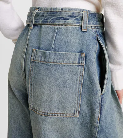 Loewe Pleated Wide-leg Jeans In Blue