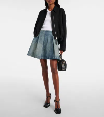 Loewe Deconstructed Denim Miniskirt In Blue
