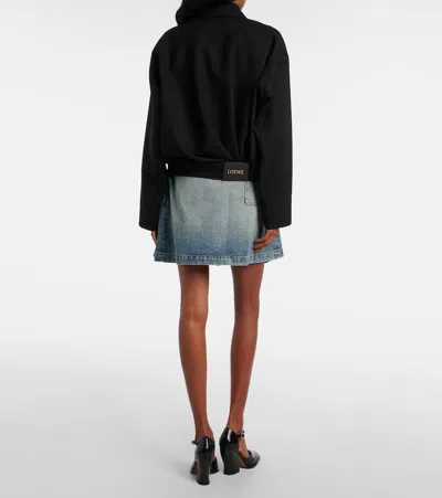Loewe Deconstructed Denim Miniskirt In Blue