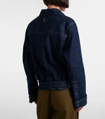 Loewe Gathered Denim Shirt In Blue