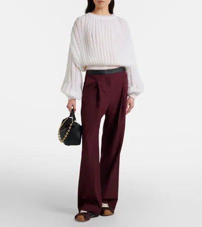 Loewe Mohair And Cotton-blend Sweater In White
