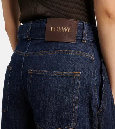Loewe Belted High-rise Wide-leg Jeans In Blue