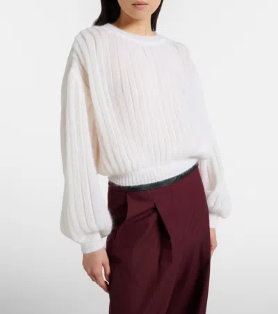 Loewe Mohair And Cotton-blend Sweater In White