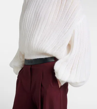 Loewe Mohair And Cotton-blend Sweater In White