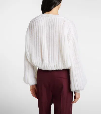 Loewe Mohair And Cotton-blend Sweater In White