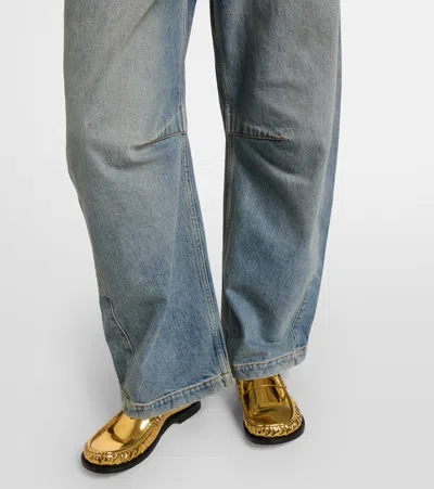 Loewe Anagram Barrel-leg Jeans In Blue