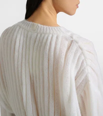 Loewe Mohair And Cotton-blend Sweater In White