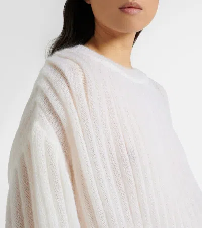 Loewe Mohair And Cotton-blend Sweater In White