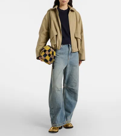 Loewe Anagram Barrel-leg Jeans In Blue