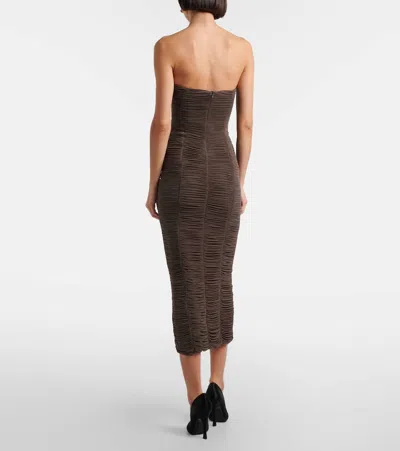 Magda Butrym Sweetheart Bustier Dress In Brown