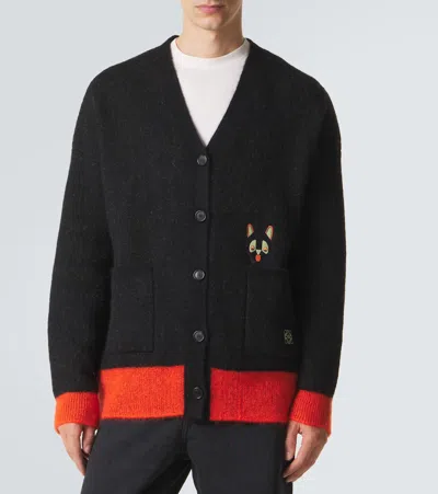 Loewe X Louis Wain Mohair-blend Cardigan In Black