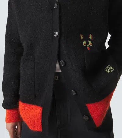 Loewe X Louis Wain Mohair-blend Cardigan In Black