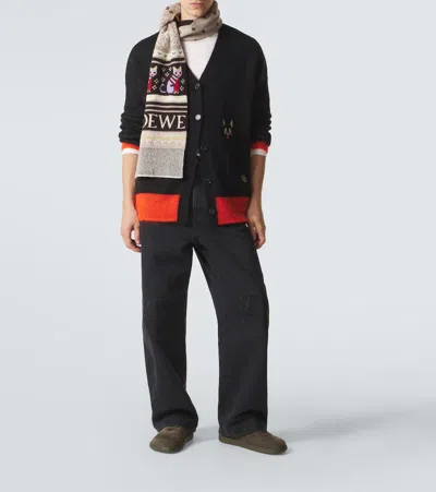 Loewe X Louis Wain Mohair-blend Cardigan In Black